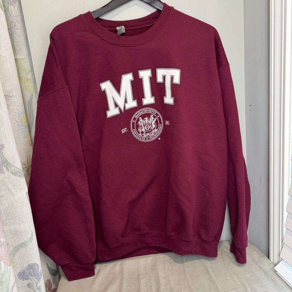 Gildan MIT Seal Massachusetts Institute Technology Maroon Sweatshirt XL Unisex